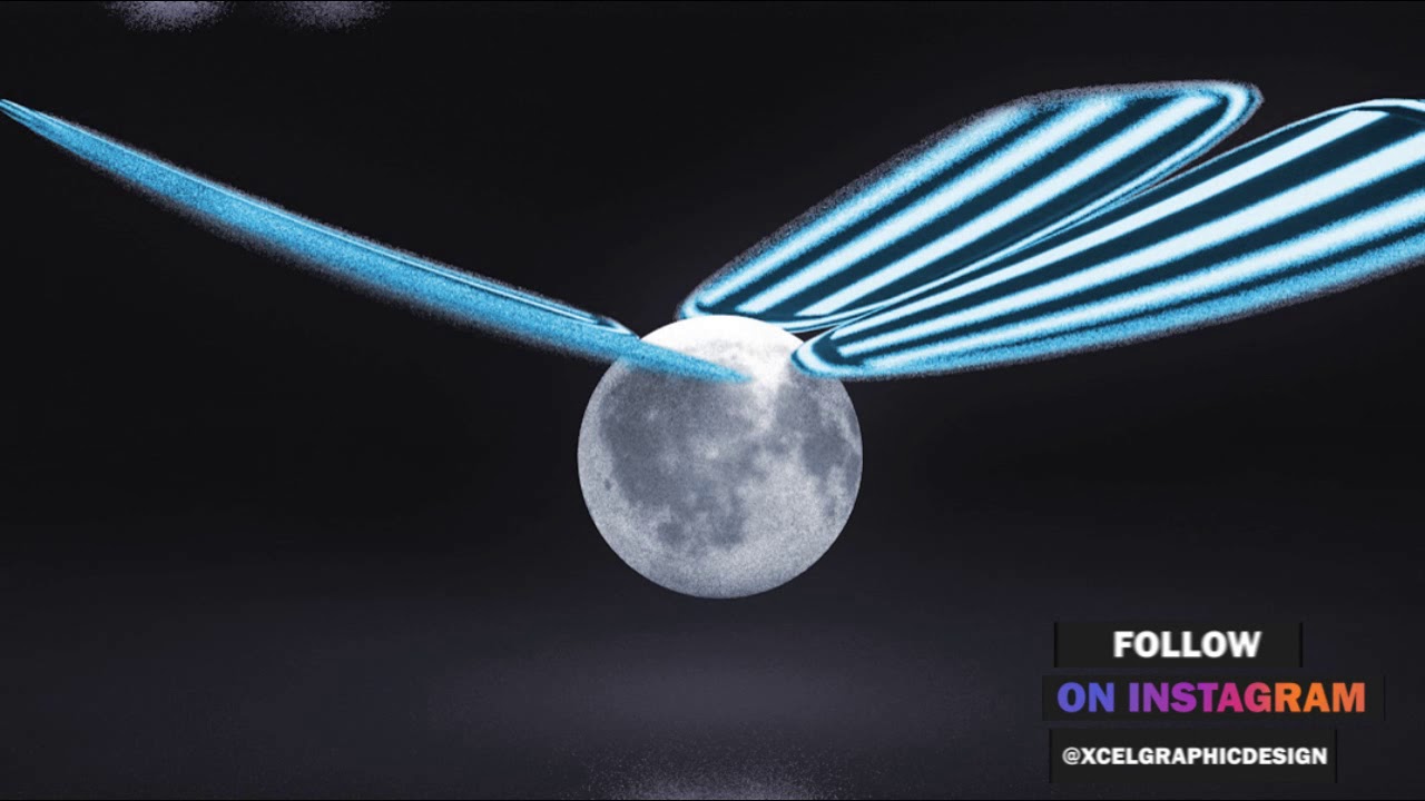 A Moon with Wings | Scene made with Cinema 4D | Graphics | 3D Modelling