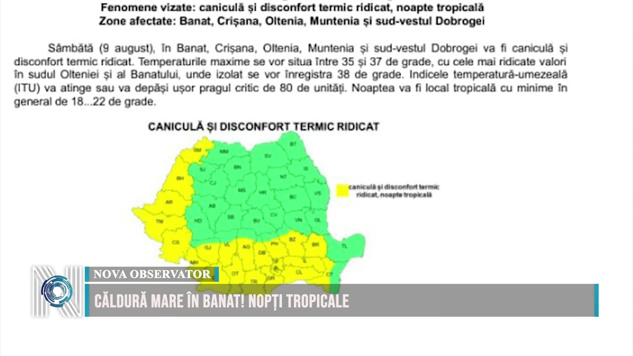 CĂLDURĂ MARE ÎN BANAT! NOPȚI TROPICALE CĂLDURĂ MARE ÎN BANAT! NOPȚI TROPICALE