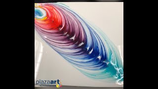 Fluid Art/ Paint Pouring Techniques: Feather String Pull