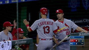 STL@KC: Holliday scores Carpenter on fielder