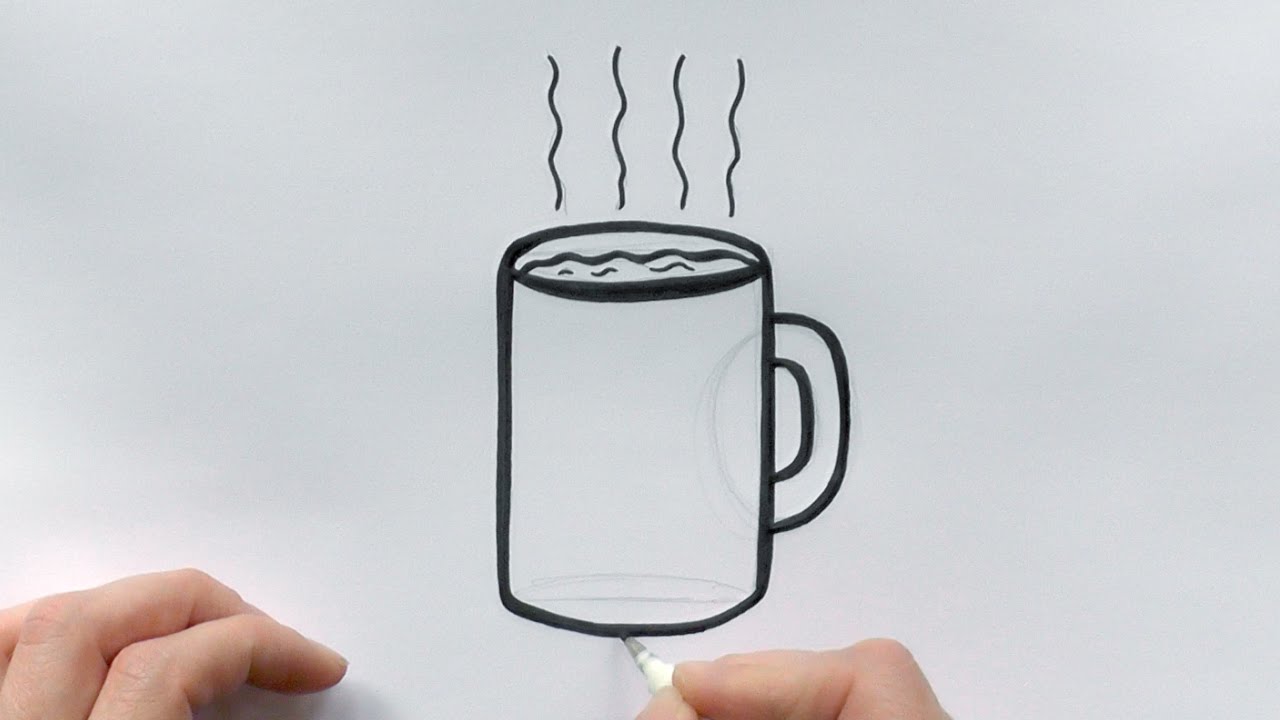 How To Draw A Cartoon Cup Of Coffee Youtube