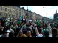 Hibs parade the Scottish Cup down Leith Walk.