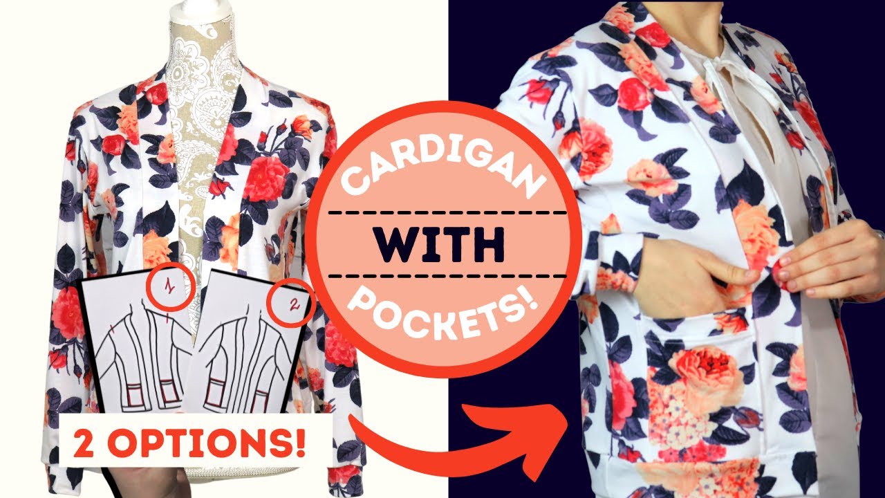 Design a cardigan with SUPER neat pockets - 2 ways! I think you will love it - simple and pretty!