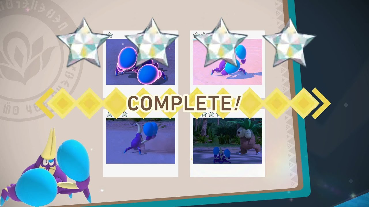 How To Get 1 To 4 DIAMOND STARS For Crabrawler! New Pokemon Snap!