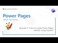Power Pages Quick Tips Series: How to create Power Pages website using Copilot?