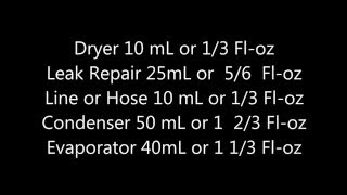 Oil Refrigerant Capacity for Honda Civic 2006 2007 2008 2009 2010 2011