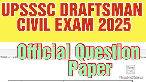 #UPSSSC DRAFTSMAN CIVIL EXAM OFFICIAL QUESTION PAPER 2025