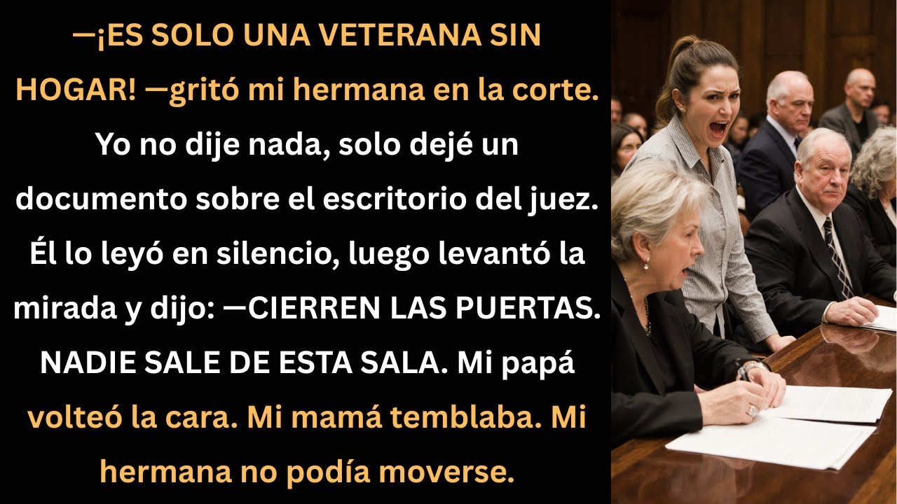 Mi hermana gritó en la corte: ‘¡Es solo una veterana sin hogar!’ — Lo que pasó después cambió todo.