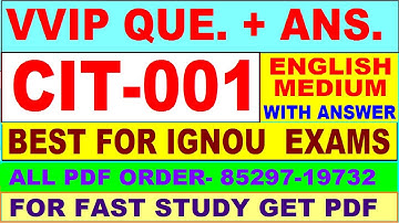 CIT 001 important questions with answer in English | cit 001 Previous Year Question Paper