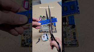 Cutting a RAM Stick with Scissors?! 💀 Worst PC Building Hack Ever #shorts #pcgaming