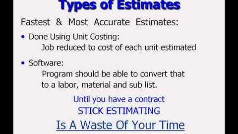 Estimating Methods in Construction