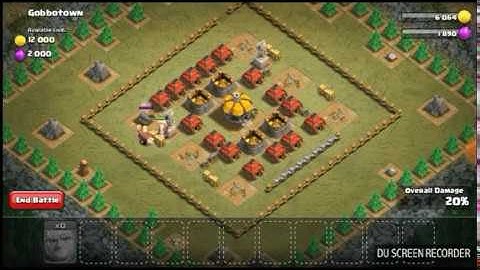 Clash Of Clans ( COC ) Walkthrough - Gobbotown ( Level 12 Single Player )