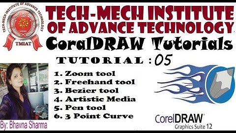 CorelDRAW  Tutorial 05: Zoom ,Freehand,Bezier, Pen,Artistic Media,Polyline & 3 Point Curve .
