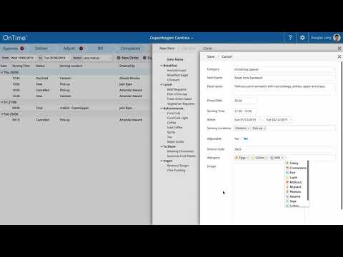 Building your Menu / OnTime Domino Catering Manager