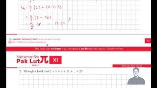 SMA Terpadu Nuruzzaman (Matematika Wajib Kelas XI) - Pembahasan Modul 3 - Deret Aritmatika Part 1
