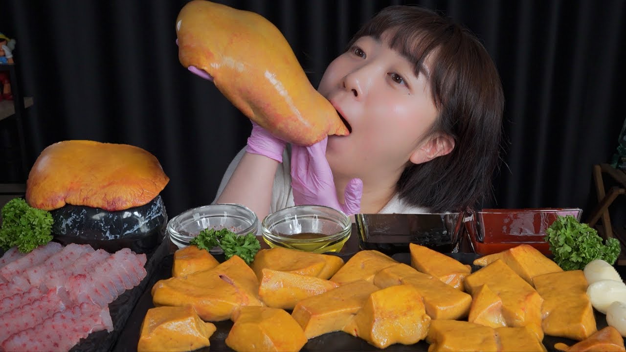Печень и сашими / Mukbang eating show