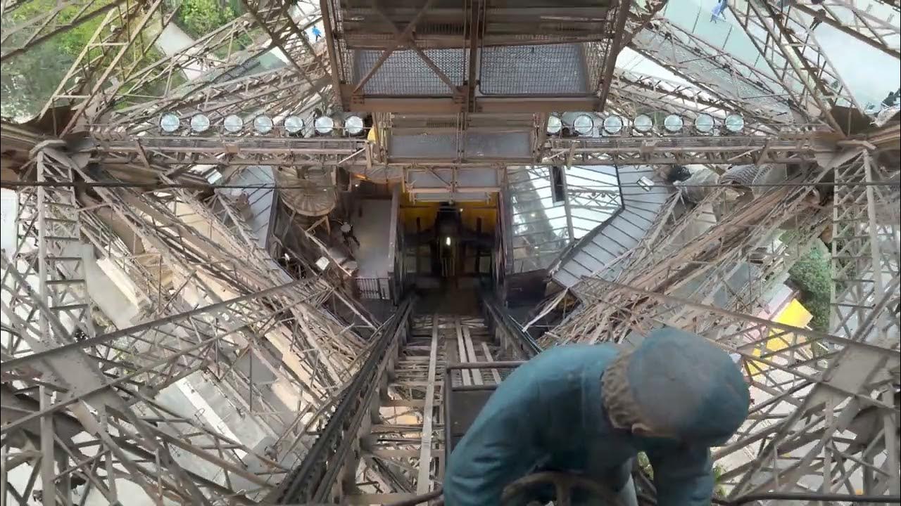 Eiffel Tower Lift: ride to the second floor! - YouTube