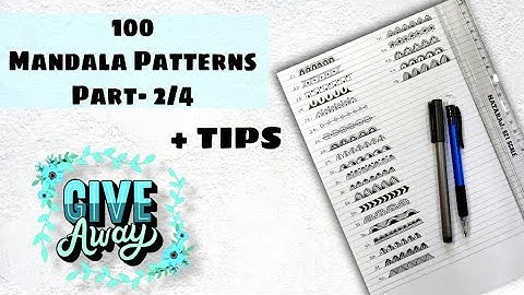 How to draw Mandala Patterns (Part-2)+ Giveaway *GIVEAWAY CLOSED*