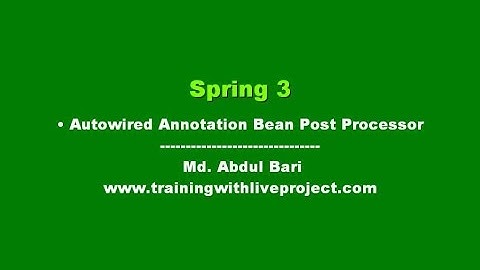 Spring Framework Class Lecture(Autowired Annotation)- Class 18