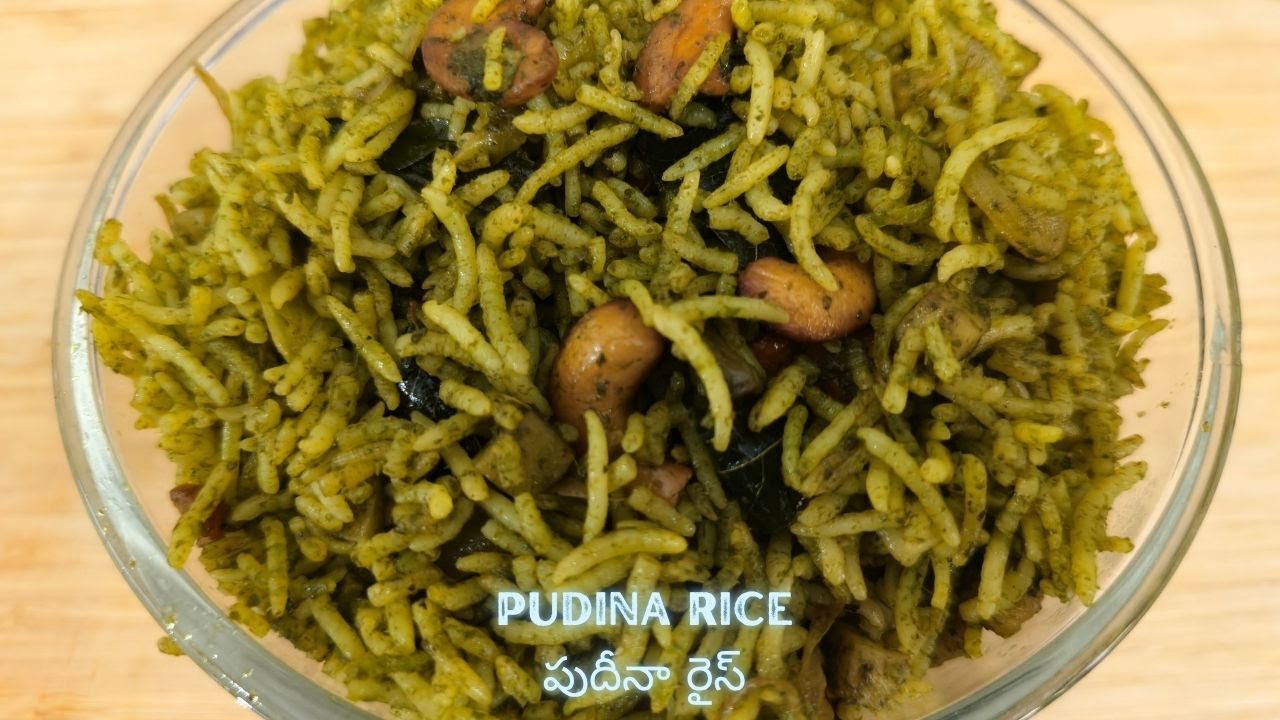 Easy & Healthy Lunch Box Recipe Pudina Rice || Simple & Tasty Mint Rice Recipe