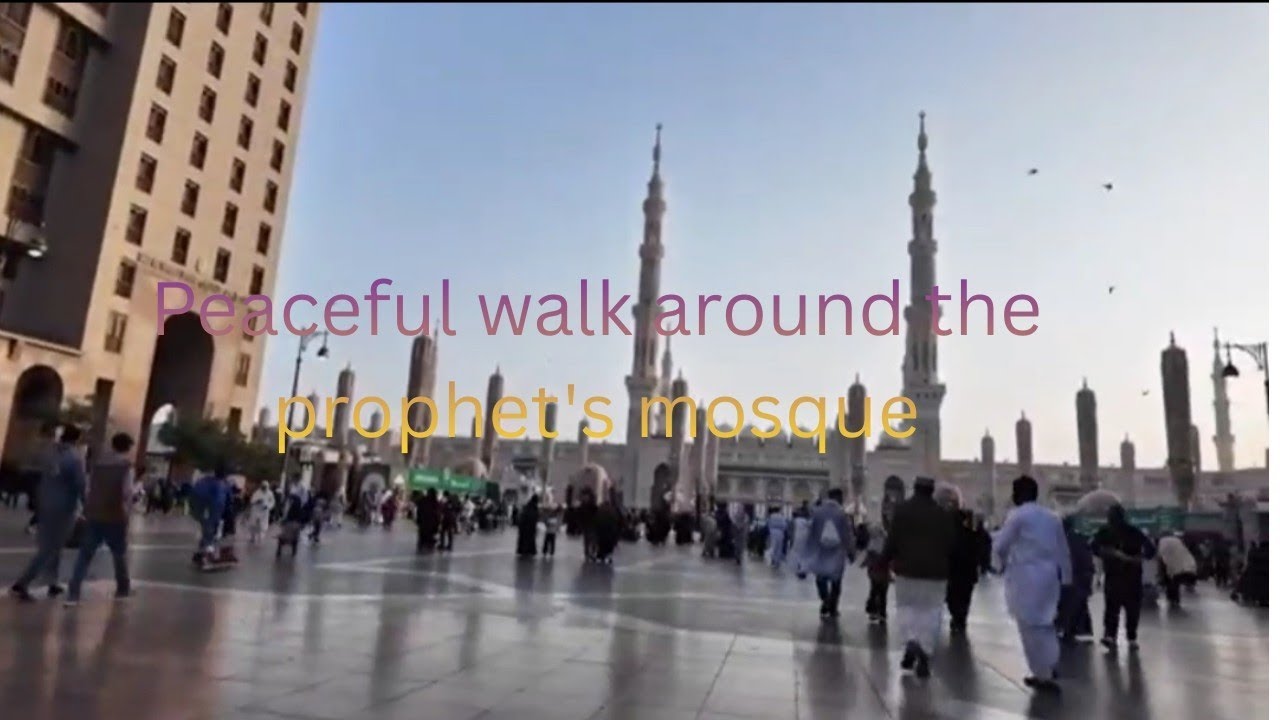 Peaceful walk around the prophet's mosque. 
