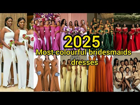 Most colourful bridesmaids dress designs | Bridesmaid gown styles 2025  | Bridesmaids gowns - YouTube