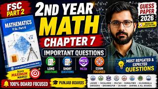 2nd Year Math Chapter 7 Important Questions | Don't Skip These! 2nd Year Math Guess Paper 2026