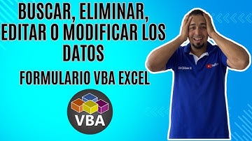 Como Buscar, Eliminar, Editar o Modificar los datos en el Formulario VBA en Excel Cap 52 #vbaexcel
