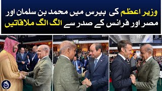PM Shehbaz Sharif meet Mohammad Bin Salman and France , Egypt president separately in Paris