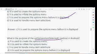 Top 20 Android Question and Answer MCQ on  Menu in Android