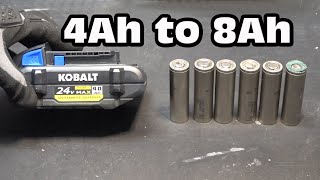 Upgrading a Kobalt 24V 4Ah power tool battery to 8Ah
