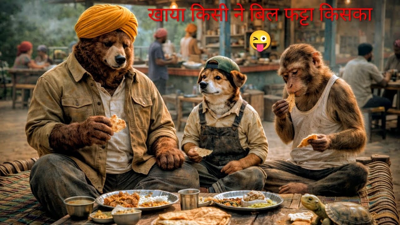 खाया किसी ने बिल फट्टा किसका 😜🤗Funny Animal's Story 😂Subhashfilmsentertainment