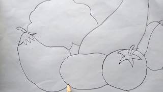 vegetables easy drawing draw basket fruits step beginners tutorial