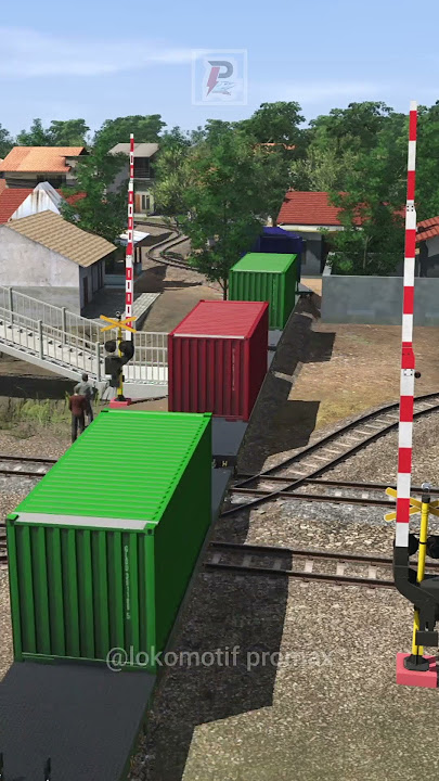 Kereta Api Panjang Mendahului Melintasi Palang Pintu 2 Kereta Api Cepat #train #keretaapi #railway