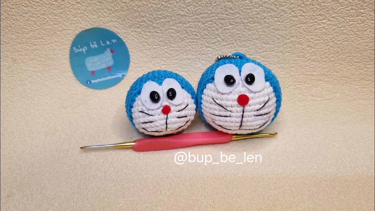 Easy for Beginner || Crochet Doraemon keychain || Móc khóa Doraemon