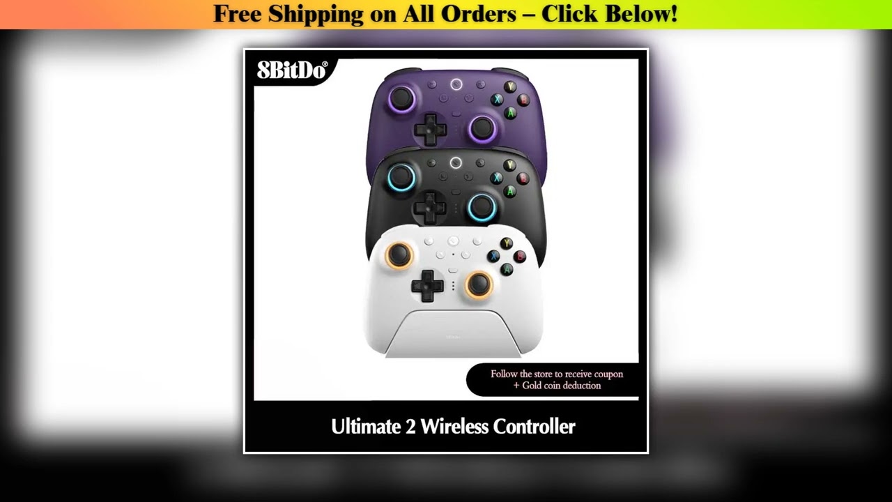 8BitDo Ultimate 2 Wireless 2.4G Gaming Controller with 2.4g Adapter Charging Dock for PC Windows