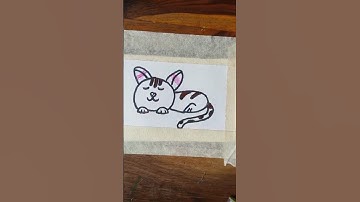 How to draw a cat with word cat#shorts​ #youtubeshorts​ #youtubeshortsvideo​ #art #drawing​