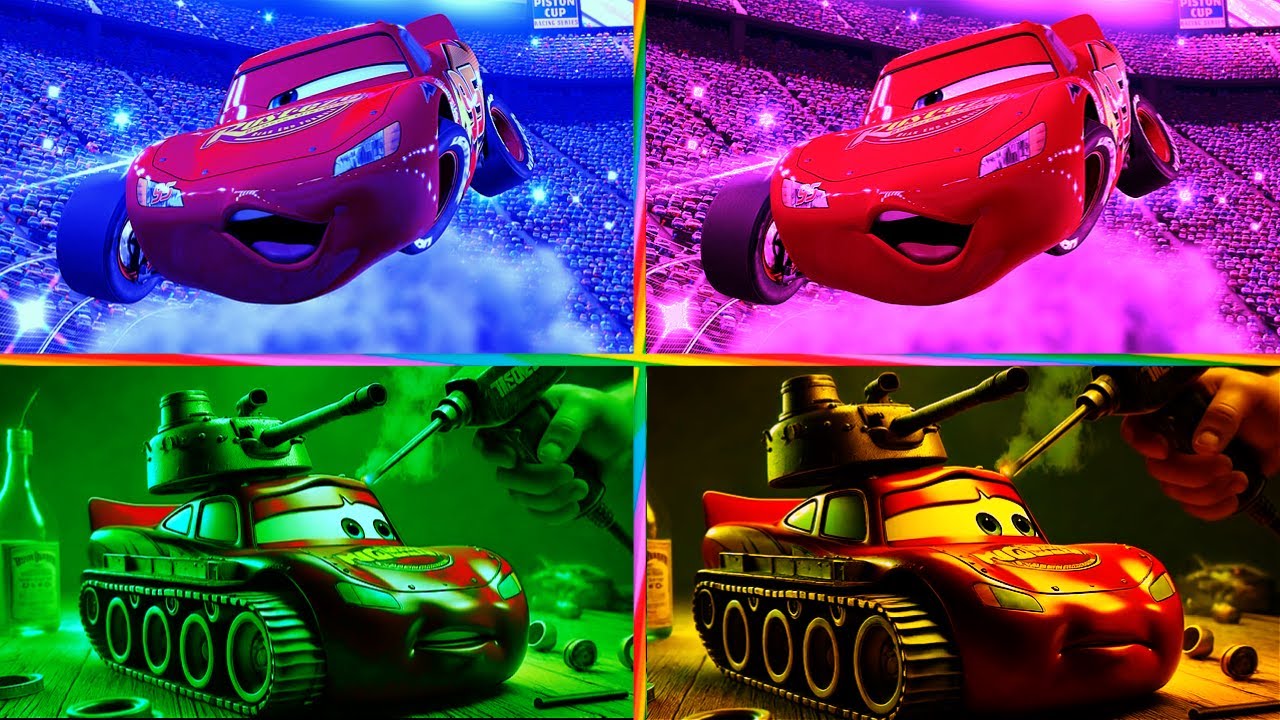 ⚡Lightning McQueen Color Battle – Coffin Dance Song 🎧❤️