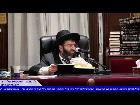 הרב אייל עמרמי הלכות שבת יט שבט תשפג