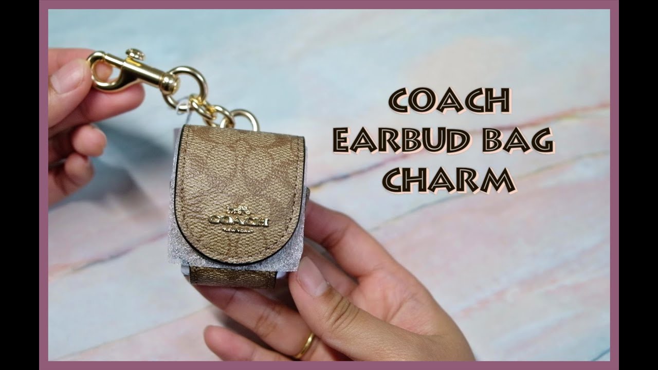 COACH Earbud Bag Charm in Signature Canvas