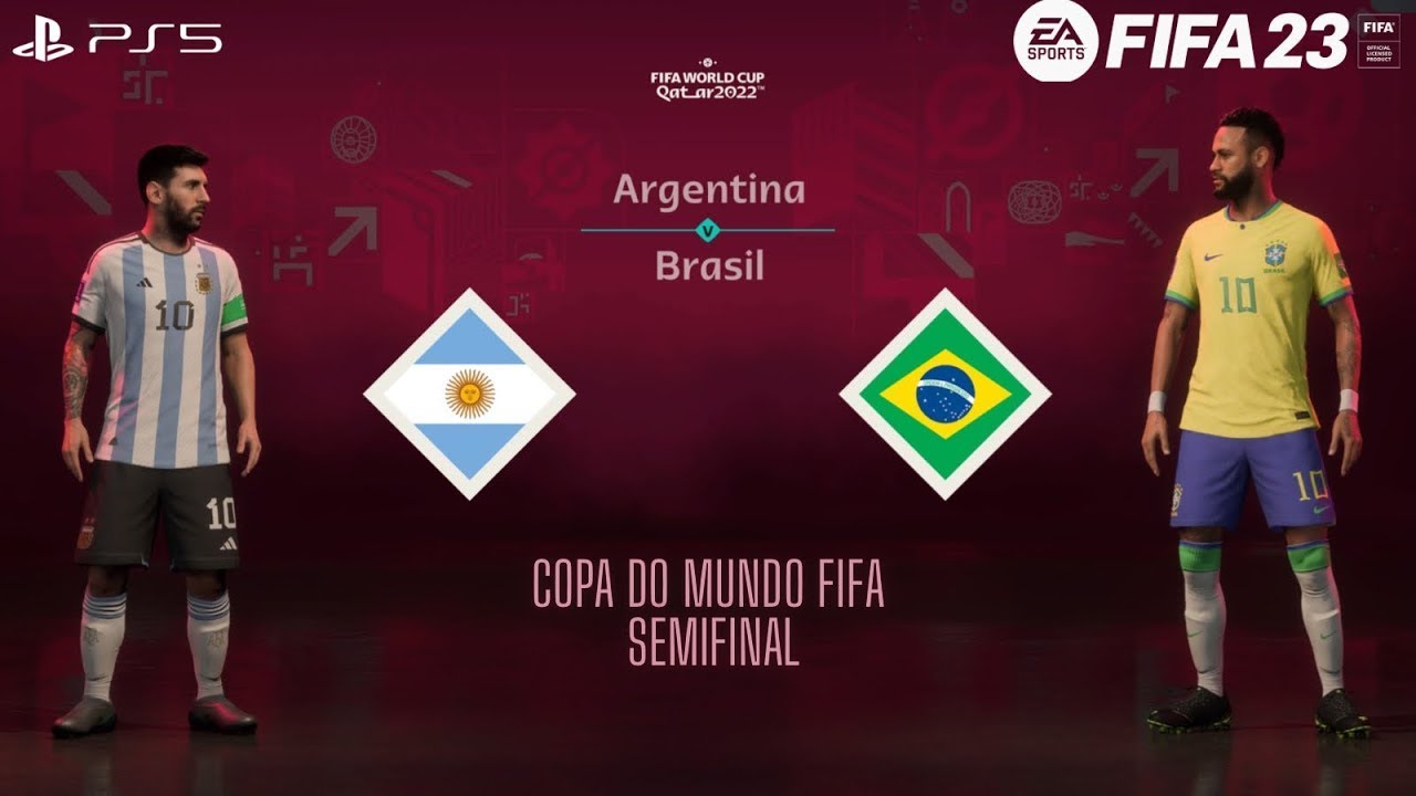 Brasil x Argentina, FIFA 23 Gameplay Copa do Mundo Qatar 2022