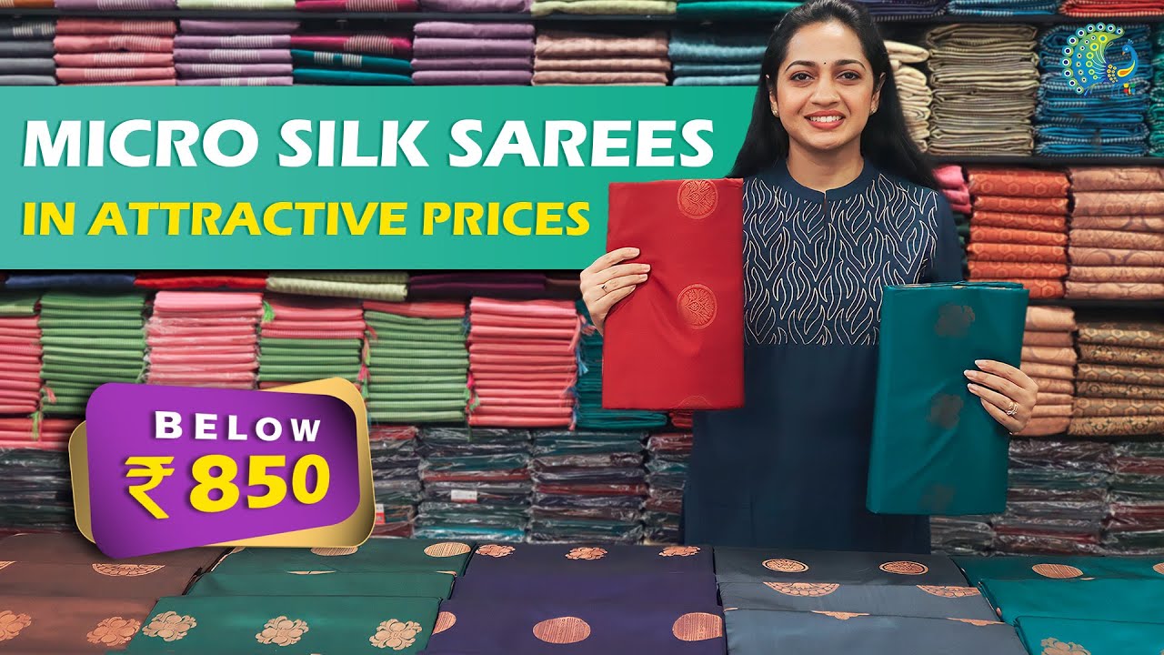Budget Friendly Micro Silk Sarees | Mahalekshmi Silks - YouTube