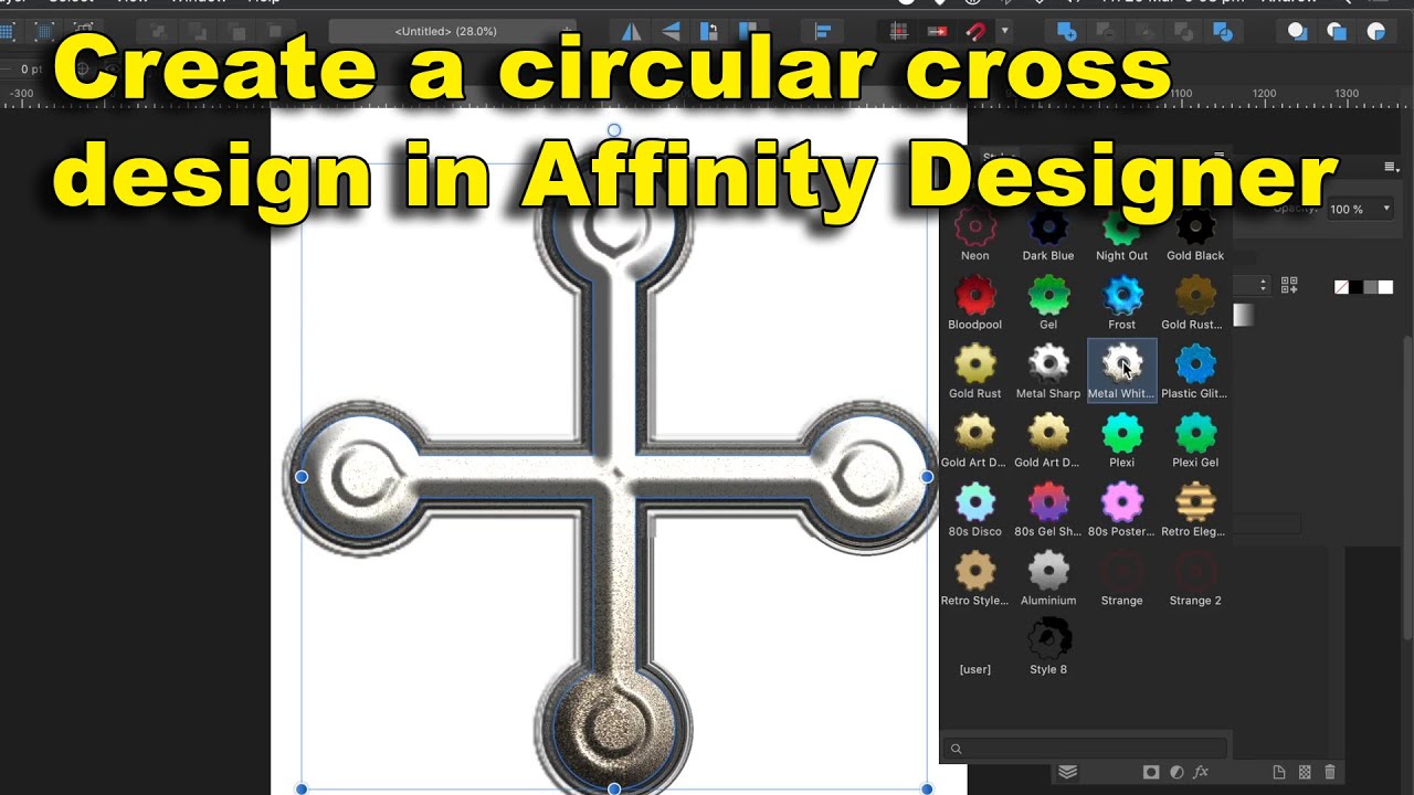 Affinity Designer : Create circular cross design tutorial - YouTube