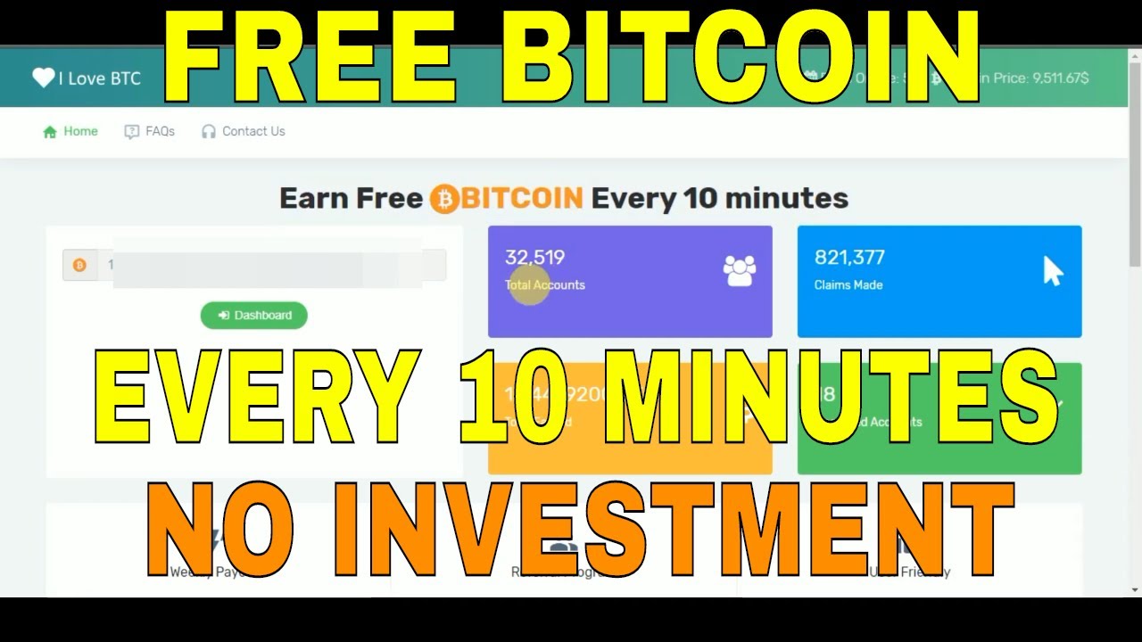 free bitcoin every 10 minutes