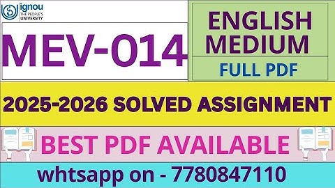 MEV14 Solved Assignment 2025-26 | MSc Environmental Science | IGNOU | January 2025 to July 2026