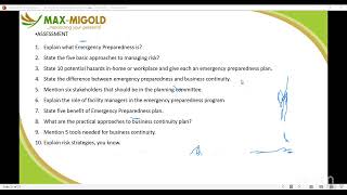 FMMC 24 EMERGENCY PREPAREDNESS AND BUSINESS CONTINUITY DIPLOMA COURSE