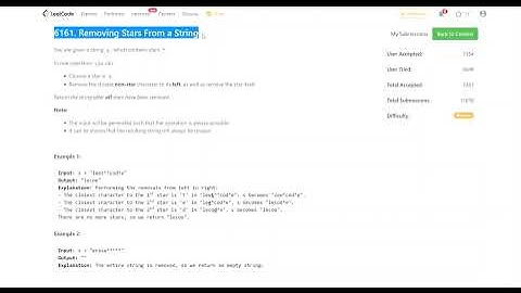 Removing star from a string || Leetcode Weekly -308
