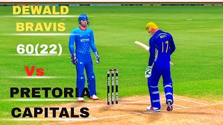 Dewald Brevis 60(22) vs Pretoria Capitals | MICT vs PC | SA20 Highlights | Real Cricket 🏏🔥