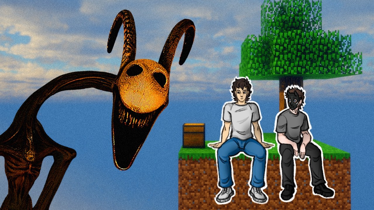 Two Idiots Try Beating Horror Skyblock