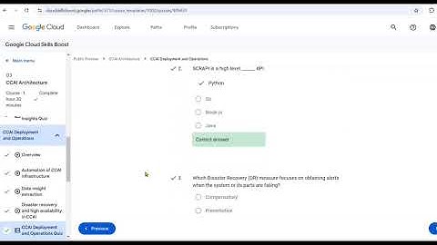 CCAI Deployment and Operations Quiz answer || CCAI Architecture Quiz || #quiz #gcp #arcadeclassroom